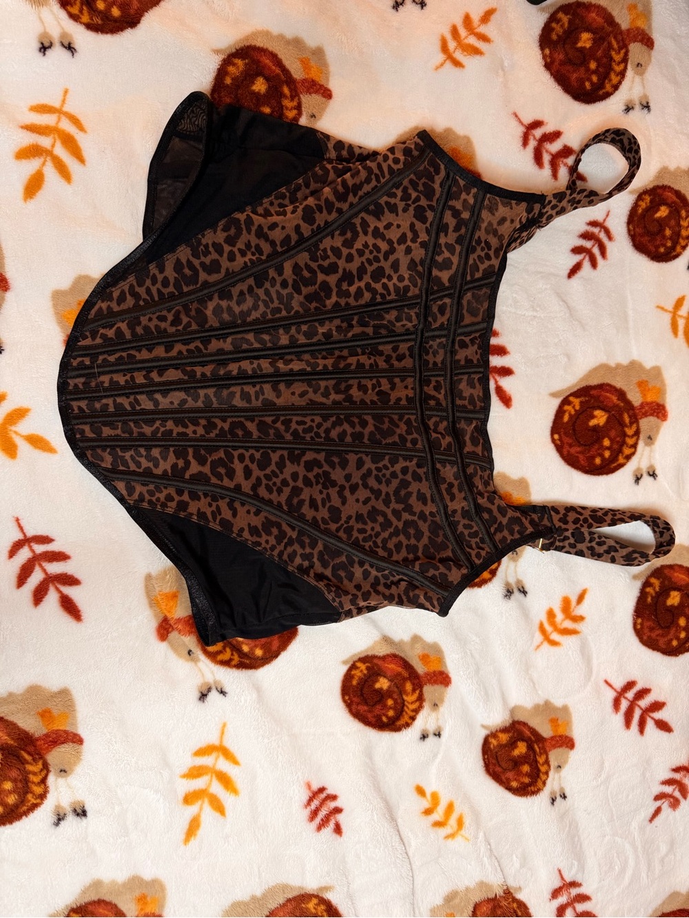 Leopard-bustier  - Brown